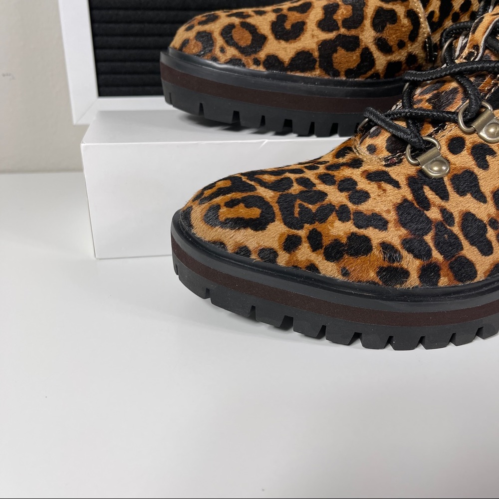 TIMBERLAND LONDON SQUARE HIKER ANKLE BOOTS WOMENS SIZE 6 LEOPARD PRINT BROWN SHE - Picture 6 of 10